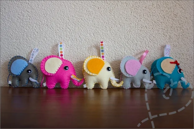 Voorbeelden van de tutorial olifant van vilt
