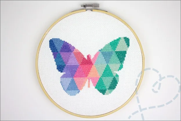 Borduren vlinder geometrisch modern eindresultaat