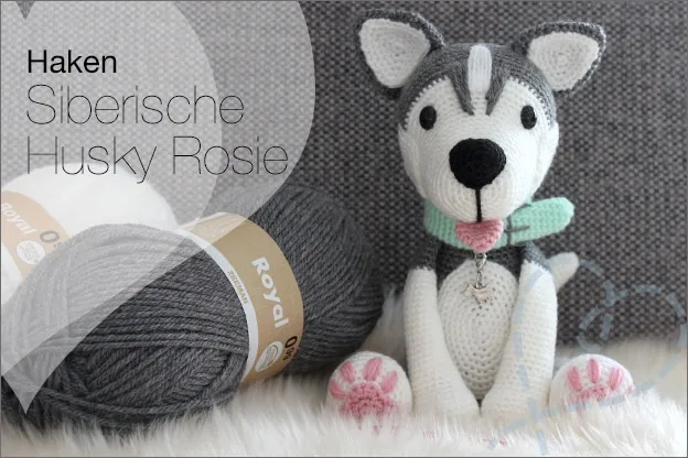 Haken hond siberische husky mykrissiedolls