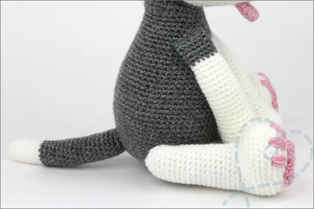 Haken hondjes sokkenwol husky staart