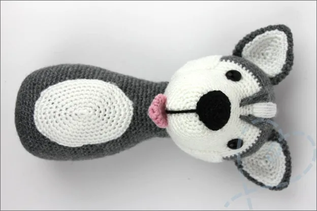 Haken husky sokkenwol hoofd lichaam