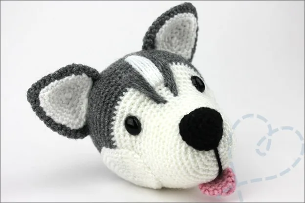 Haken siberische husky hoofd