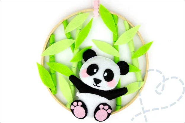 DIY panda borduurring uitleg Eindresultaat