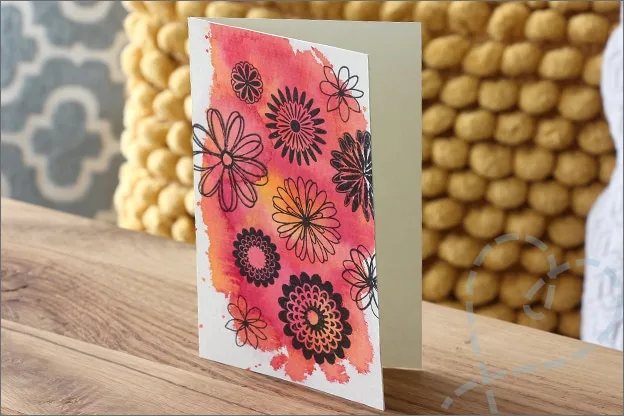 Action vloeibare waterverf kaart clear stamps