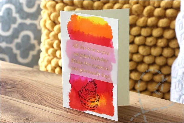 Action vloeibare waterverf kaart vellum papier