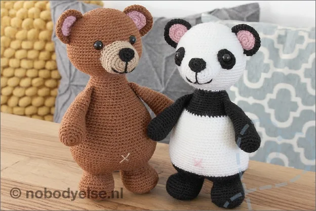 Haken panda beer amigurimi gratis haakpatroon