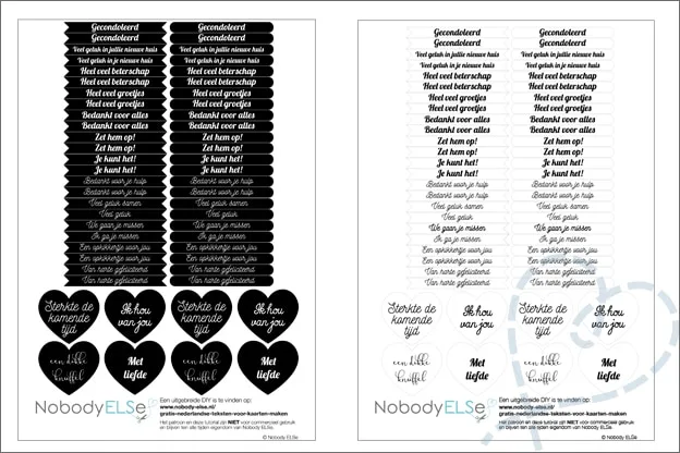 Gratis printable nederlandse labels kaarten maken bullet journal