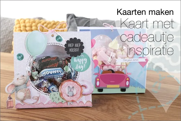Kaarten maken #88: Kaart maken met cadeautje/snoepjes, uitleg & inspiratie