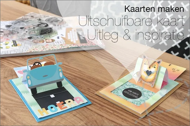 Kaarten maken #124: Inspiratie Uitschuifbare kaart maken, incl. gratis printable