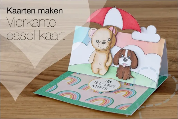 Kaarten maken #122: Uitleg vierkante easel kaart maken, gratis printables