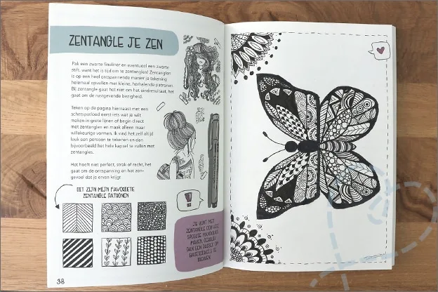 Tekenen creachick zentangle vlinder