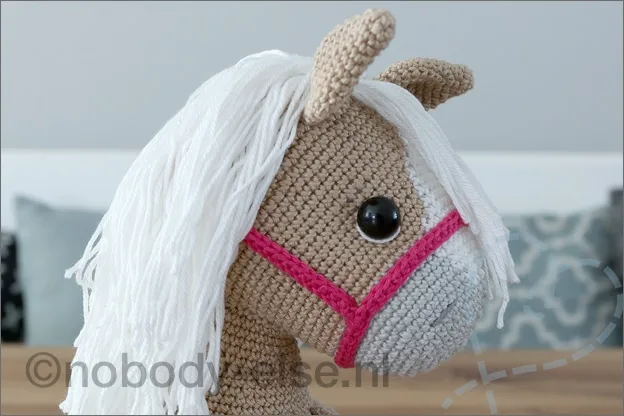 gehaakt paard pony hoofd hoofdstel