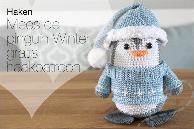 Haken #203: Mees de pinguïn in winterse outfit (gratis haakpatroon)