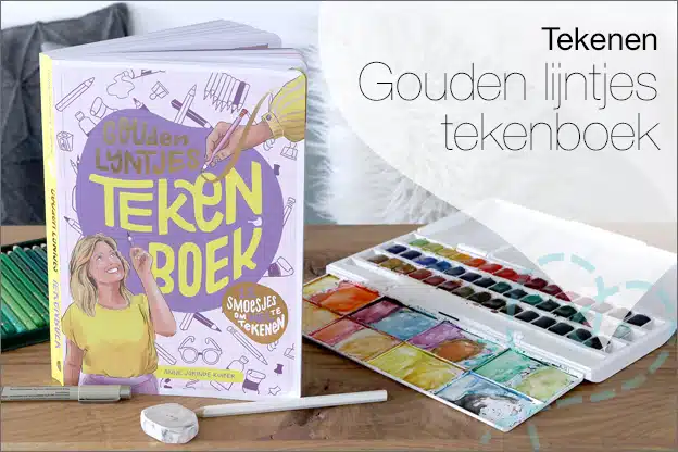 Tekenen #36: Gouden lijntjes tekenboek, info en voorbeelden
