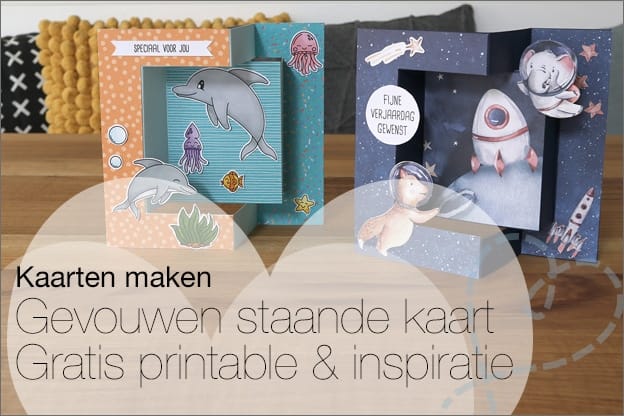 uitleg printable Gevouwen staande kaart maken