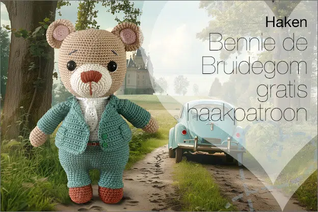 Haken #222: Bennie de Bruidegom beer, gratis haakpatroon