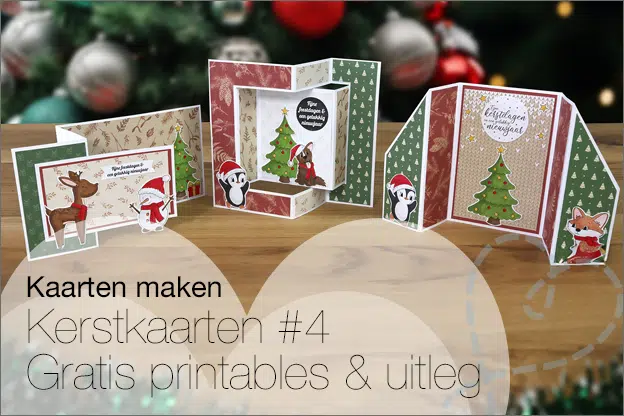 Kaarten maken #188: Verschillende soorten kerstkaarten maken, gratis uitleg, printables & afbeeldingen #4  