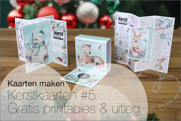 Kaarten maken #191: Verschillende soorten kerstkaarten maken, gratis uitleg & printables #5