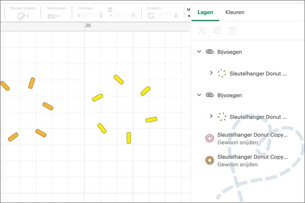 uitleg sleutelhanger maken met cricut gratis patroon donut