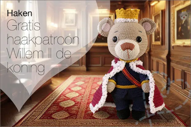 Haken #243: Willem II de Koning beer, gratis haakpatroon