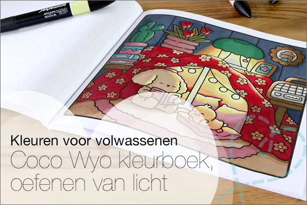 Kleuren voor volwassenen Coco Wyo kleurboek uitleg licht donker