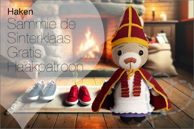 Haken #259: Sammie de Sinterklaas beer, gratis haakpatroon