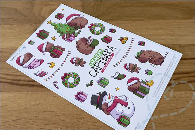 Uitleg stickers maken met plotter capibara kerst gratis