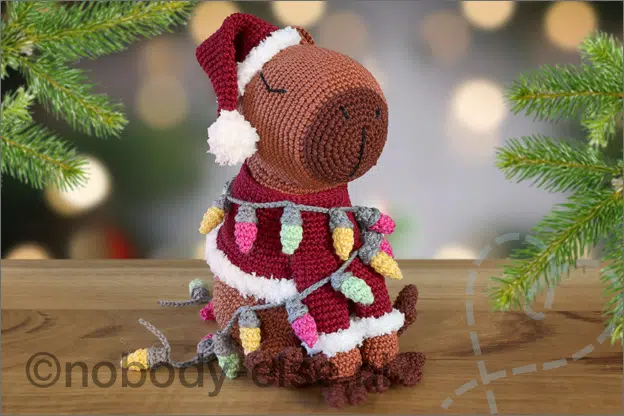 gehaakte capibara kerst gratis haakpatroon nederlands