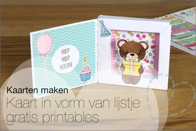 Kaarten maken #225: Kaart in de vorm van een lijstje, gratis printables