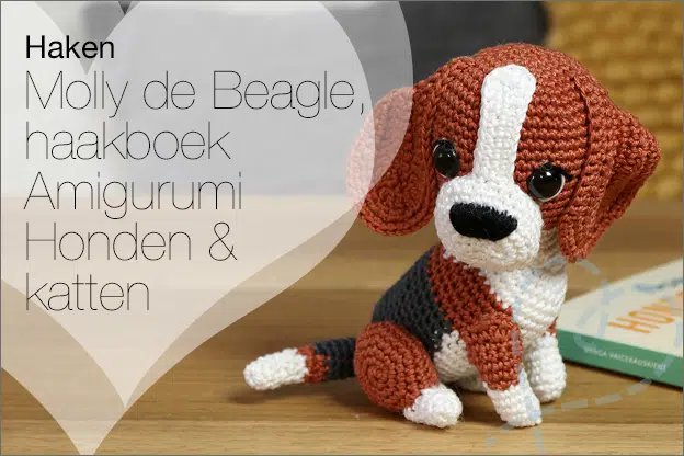 Haken #282: Molly de Beagle, haakboek Amigurumi Honden & katten