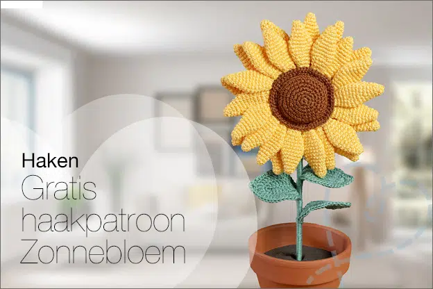 Haken #287: De bloem Zonnebloem, GRATIS haakpatroon