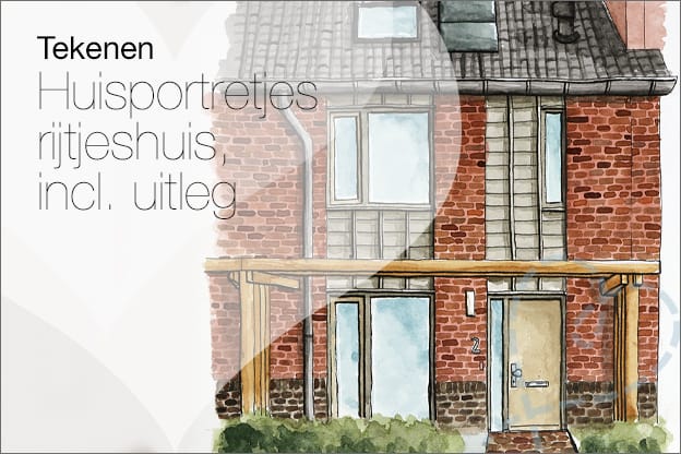 Tekenen #75: Huisportretjes tekenen – rijtjeshuis #10
