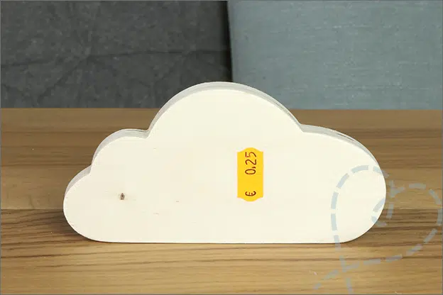 Shoplog Wibra houten figuren wolk DIY knutselen