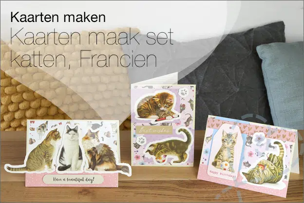 Kaarten maken #235: Kaarten maak set katten, merk Francien