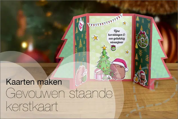 Gevouwen staande kerstkaart gratis printables uitleg