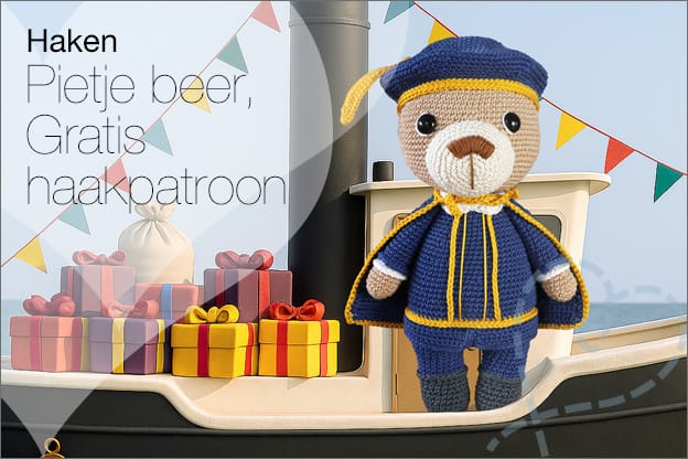 Haken #298: Hoofdpiet beer, GRATIS haakpatroon