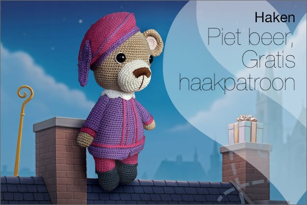 Haken gratis haakpatroon Piet van Sint