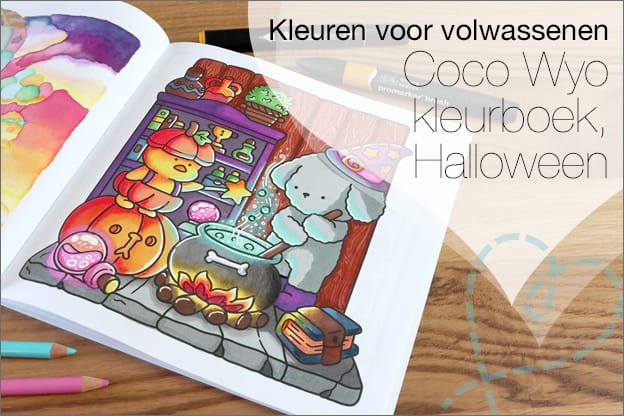 Kleuren voor volwassenen Bold easy Coco Wyo kleurboek uitleg halloween