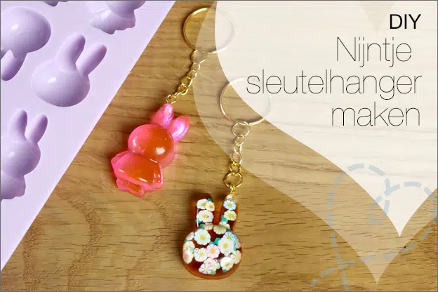 Nijntje sleutelhanger maken met siliconen vorm HEMA en resin