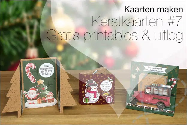 Kaarten maken #237: Verschillende kerstkaarten maken, gratis uitleg & printables #7