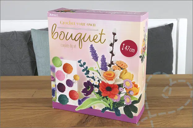 Action AVEC haakpakket boeket bloemen verpakking