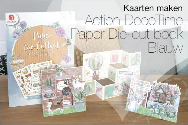 Kaarten maken #204: Action DécoTime Paper Die-cut book, blauw
