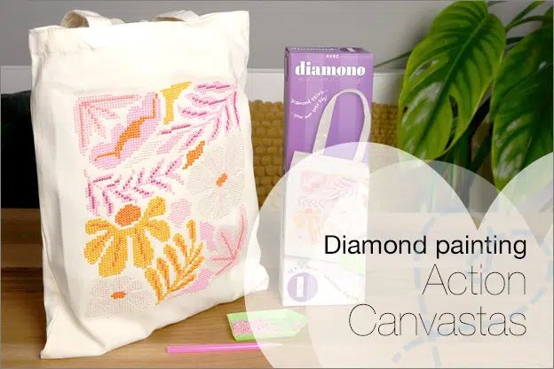 Action Diamond painting canvastas merk Avec