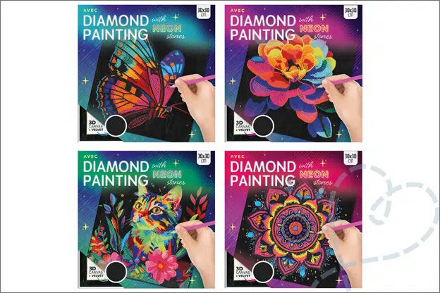 Action Avec Diamond painting canvas neon velvet assortiment