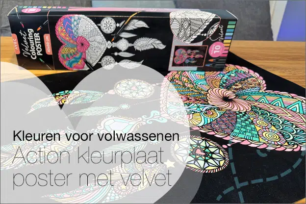 Kleuren voor volwassenen Action kleurplaat poster met velvet