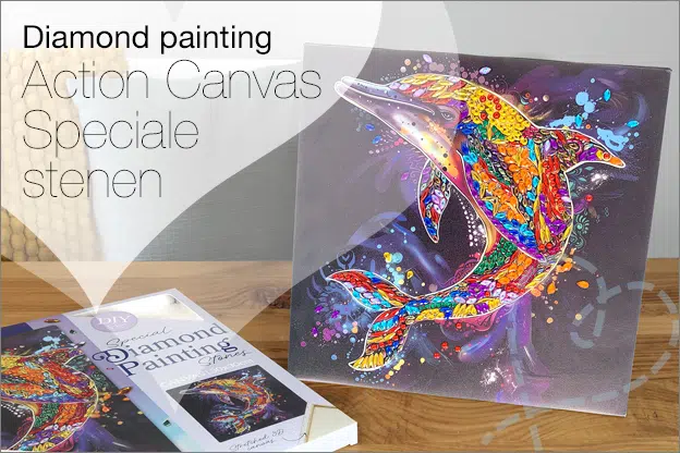 Diamond Painting #44: Action Diamond Painting Canvas met speciale stenen